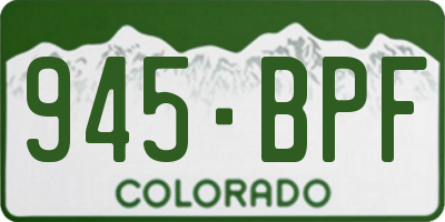 CO license plate 945BPF