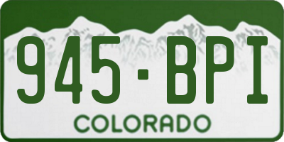 CO license plate 945BPI