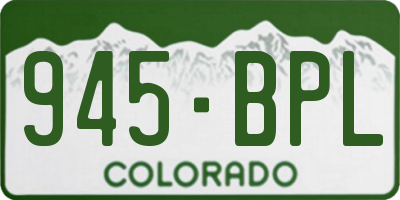 CO license plate 945BPL