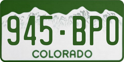 CO license plate 945BPO