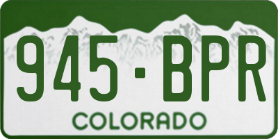 CO license plate 945BPR