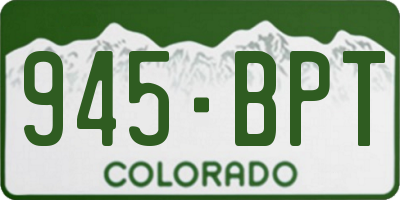 CO license plate 945BPT