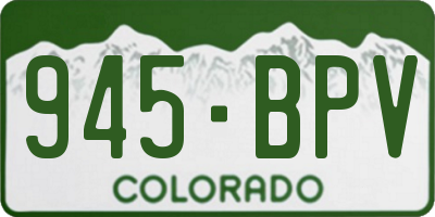 CO license plate 945BPV