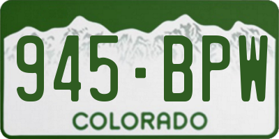 CO license plate 945BPW