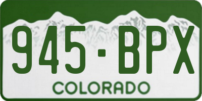 CO license plate 945BPX