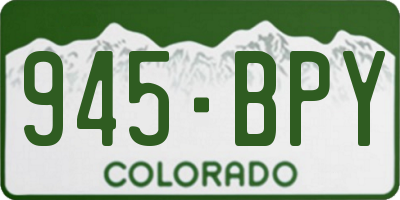 CO license plate 945BPY