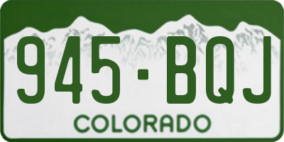 CO license plate 945BQJ