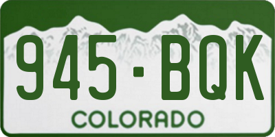 CO license plate 945BQK