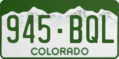 CO license plate 945BQL