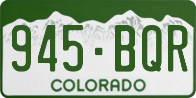 CO license plate 945BQR