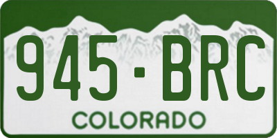 CO license plate 945BRC