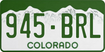 CO license plate 945BRL
