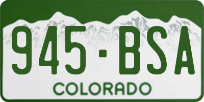 CO license plate 945BSA