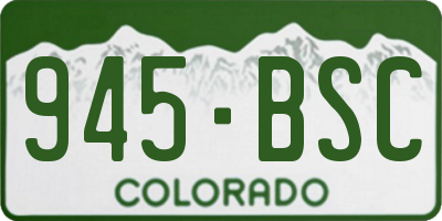 CO license plate 945BSC