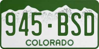 CO license plate 945BSD