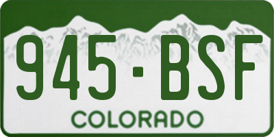 CO license plate 945BSF