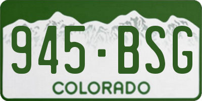 CO license plate 945BSG