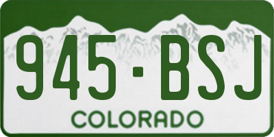CO license plate 945BSJ