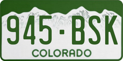 CO license plate 945BSK