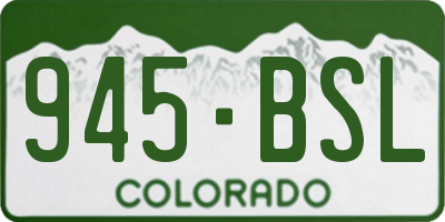CO license plate 945BSL