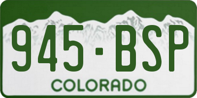 CO license plate 945BSP