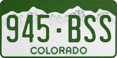 CO license plate 945BSS