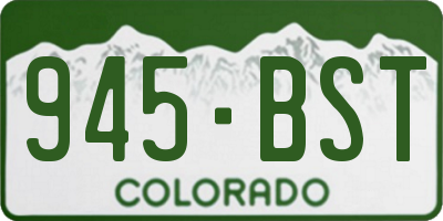 CO license plate 945BST