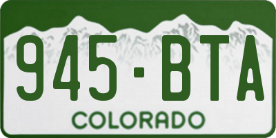 CO license plate 945BTA