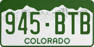 CO license plate 945BTB