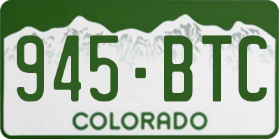 CO license plate 945BTC