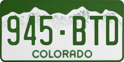 CO license plate 945BTD