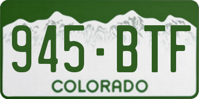 CO license plate 945BTF