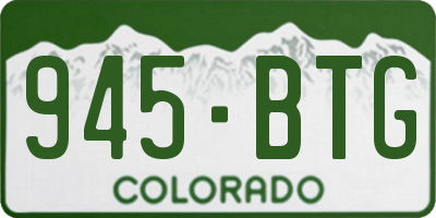 CO license plate 945BTG