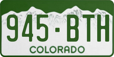 CO license plate 945BTH