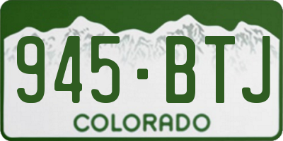 CO license plate 945BTJ