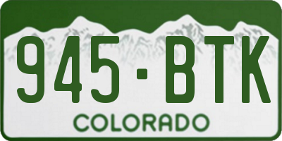 CO license plate 945BTK