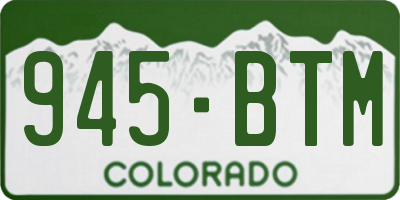CO license plate 945BTM