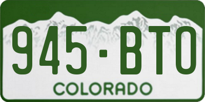 CO license plate 945BTO