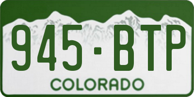 CO license plate 945BTP
