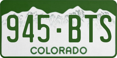CO license plate 945BTS