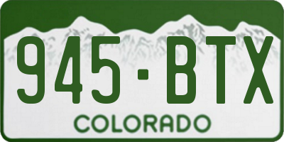 CO license plate 945BTX