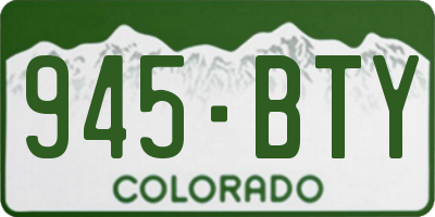 CO license plate 945BTY
