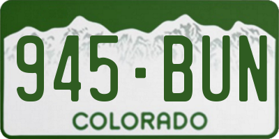 CO license plate 945BUN