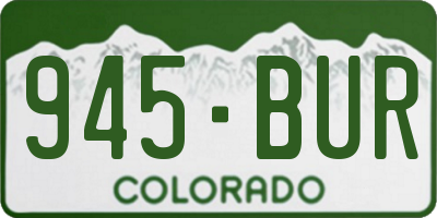 CO license plate 945BUR