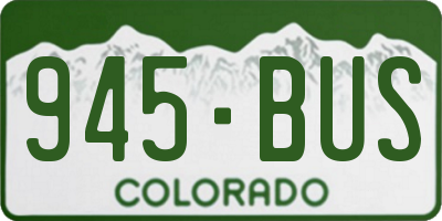 CO license plate 945BUS