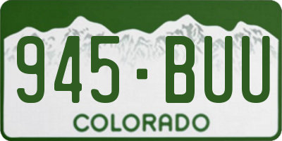 CO license plate 945BUU