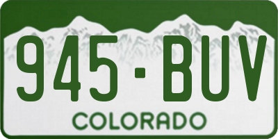 CO license plate 945BUV