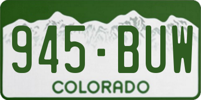 CO license plate 945BUW