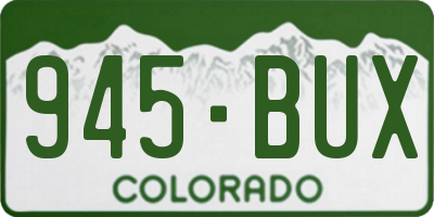 CO license plate 945BUX
