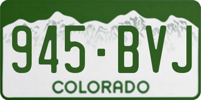 CO license plate 945BVJ